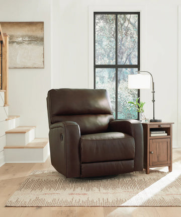 Sillón reclinable giratorio giratorio Emberla Coffee