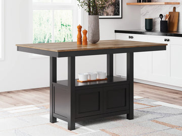 Wildenauer Brown/Black Counter Height Dining Table