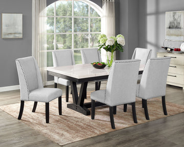 1319-6P-SB VANCE FAUX TBL/WING CHAIRS,BENCH