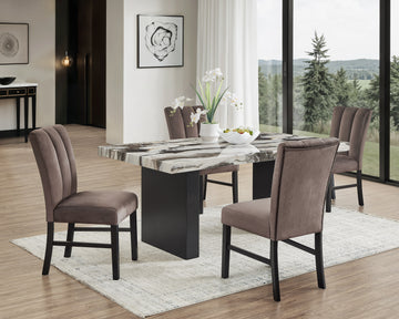 1420-6P VEGA FAUX MARBLE DINING GROUP