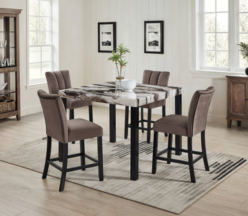1720-5P VEGA FAUX MARBLE CT HT DINING