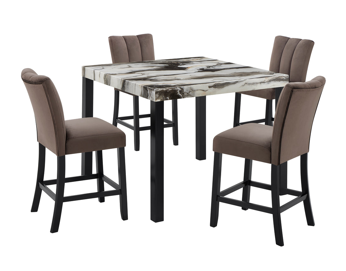 1720-5P VEGA FAUX MARBLE CT HT DINING