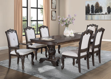 2149-9P KIERA DINING GROUP-COFFEE BROWN