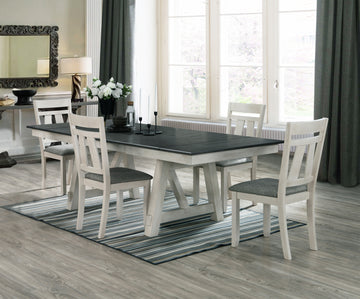 2158CG-6P MARIBELLE 6P W/BENCH CHALK WARMGREY