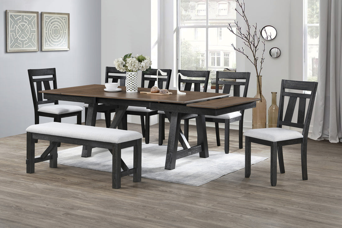 2158WC-6P MARIBELLE WHEAT CHARCOAL DINING
