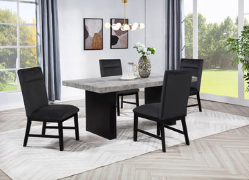 2225BK-6P SEBASTIAN DINING GROUP BLACK