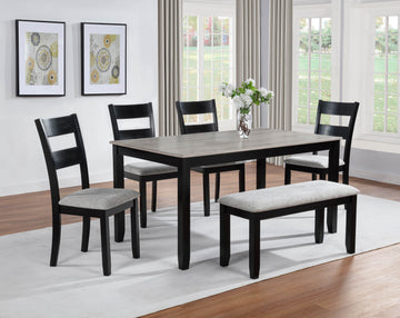 2231SET-LG LESTER 6-PK DINING W/BENCH L.GREY