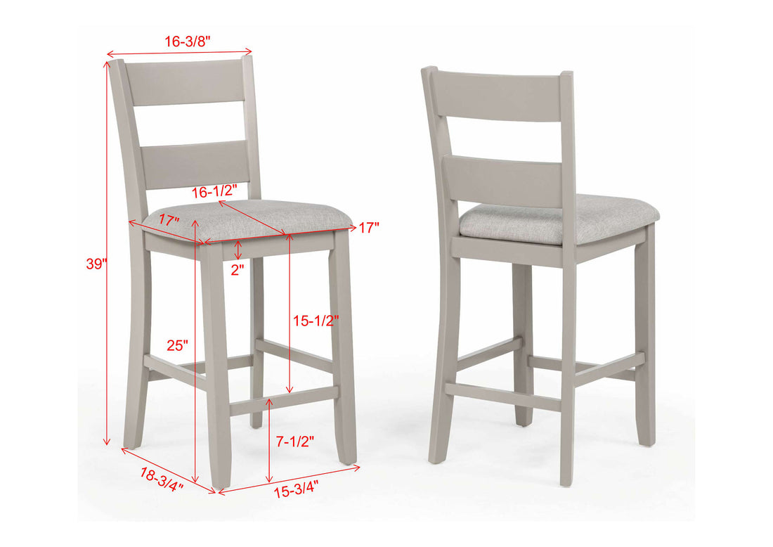 2631SET-GRG LESTER 5-PK CTR HT TABLE SET GREIGE