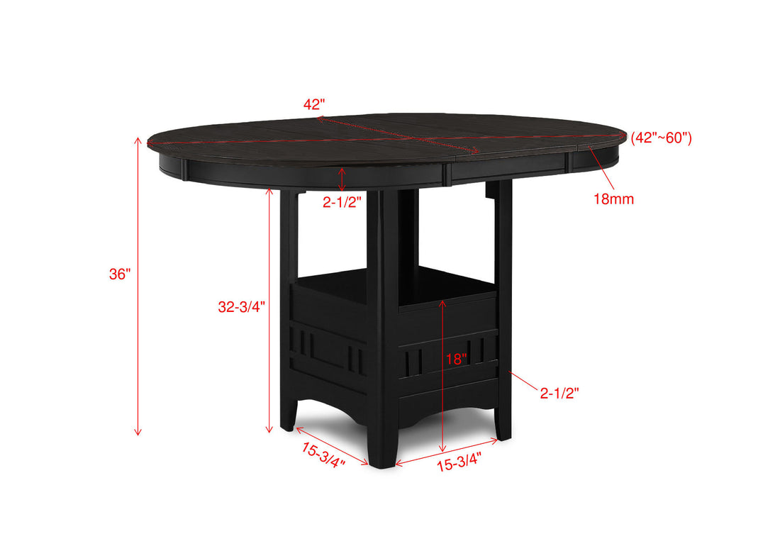 2795BK-5P HARTWELL CT HT DINING CHARCOAL BLAC
