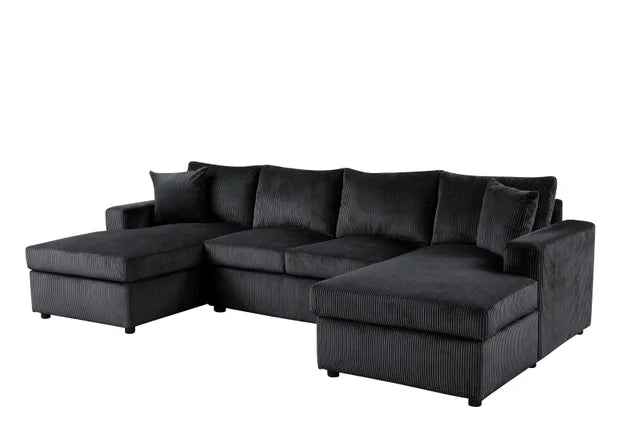 Terasa - Black Double Chaise Sectional