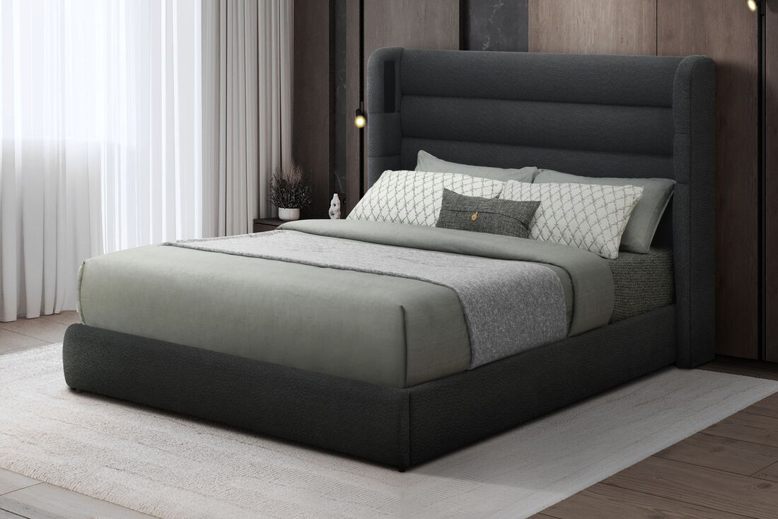 Hero Black Platform Bed (w/ Bluetooth Speaker) -