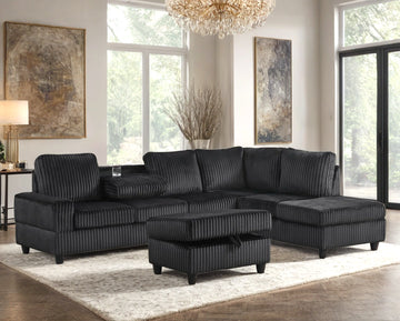 Heights Reversible Sectional + Ottoman Set