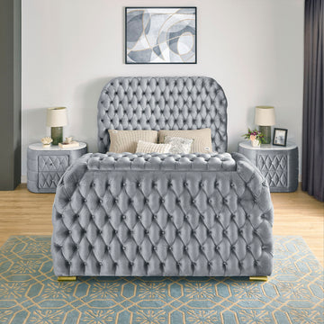 5115GY NATALIA BED W/FIREPLACE,TV LIFT G
