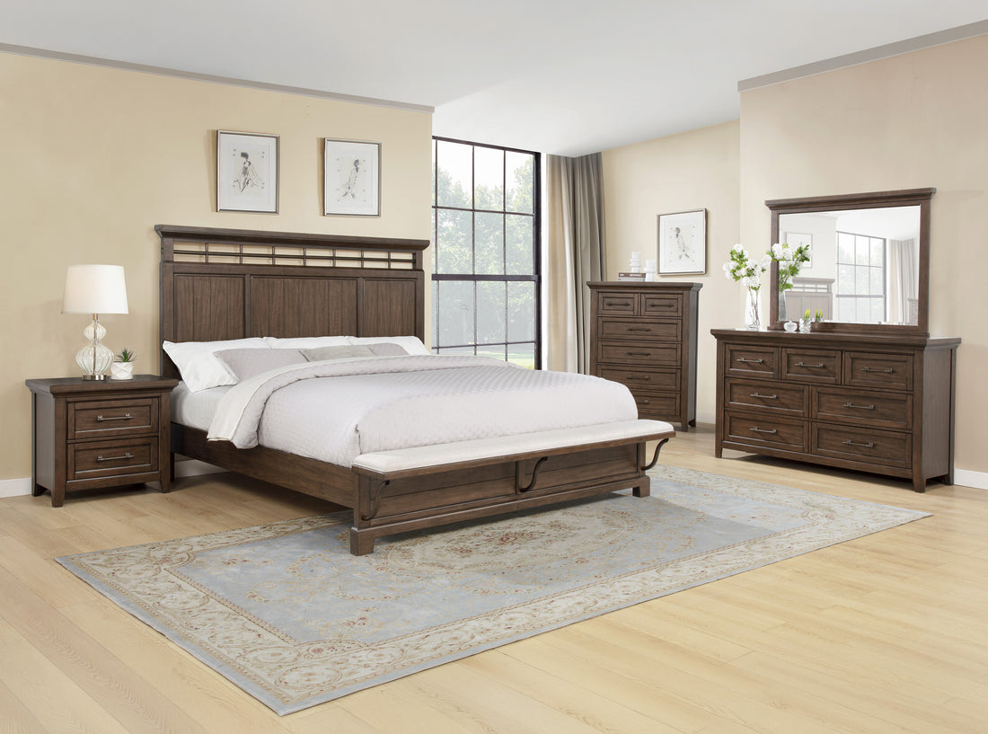 SETB1950 BECKETT BEDROOM GROUP BROWN