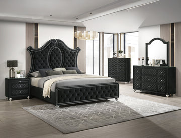 SETB2180 CAMEO PANEL BEDROOM GROUP - BLACK