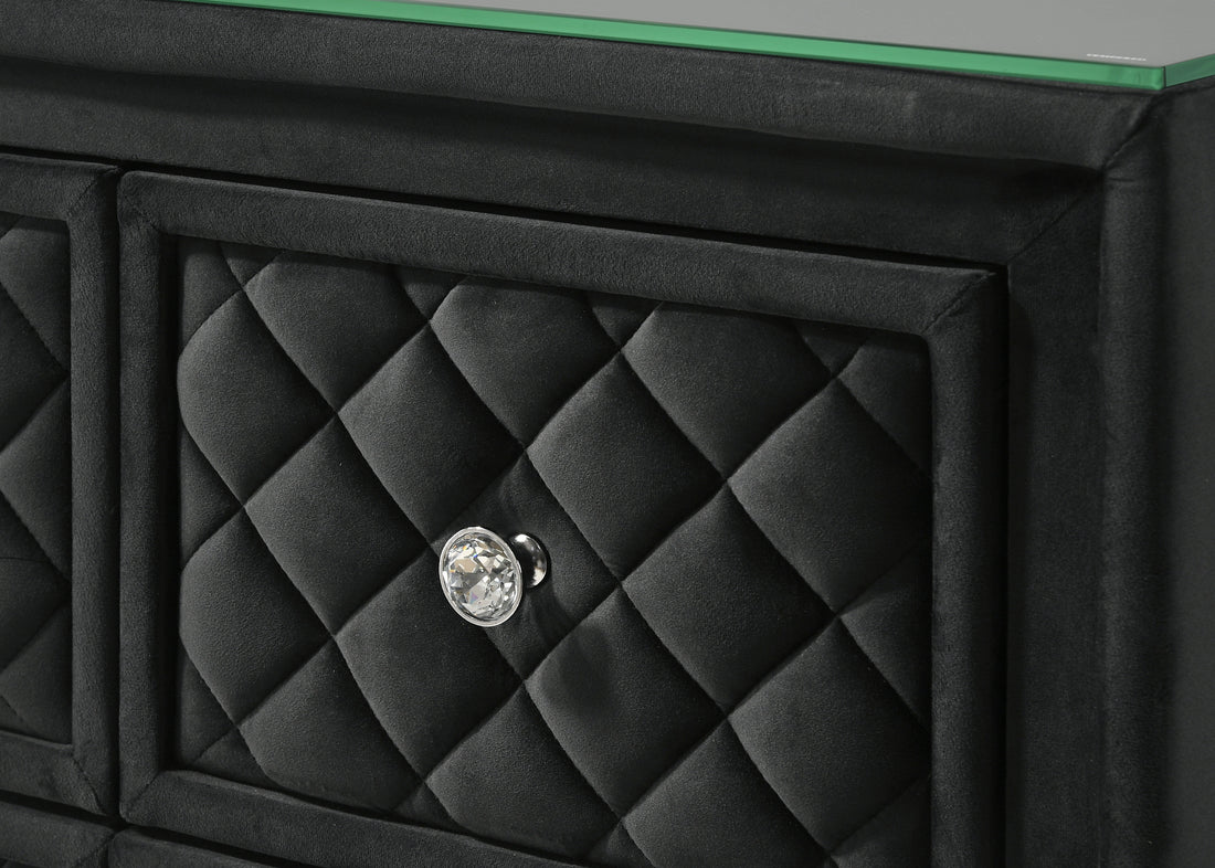 SETB2180 CAMEO PANEL BEDROOM GROUP - BLACK