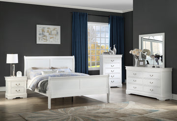 SETB3650 LOUIS PHILIP WHITE BEDROOM GROUP