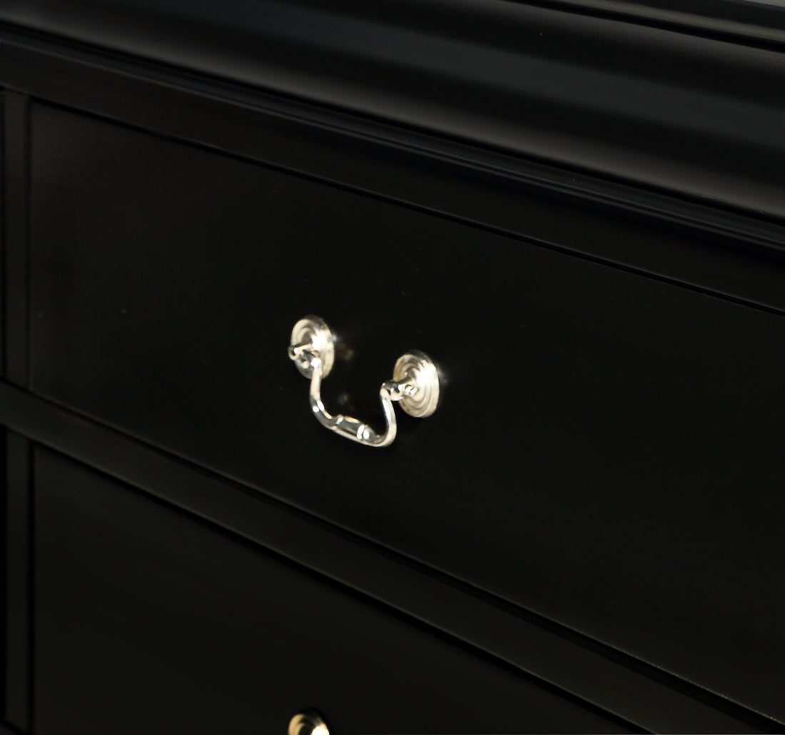 SETB3950 LOUIS PHILIP BLACK BEDROOM GROUP