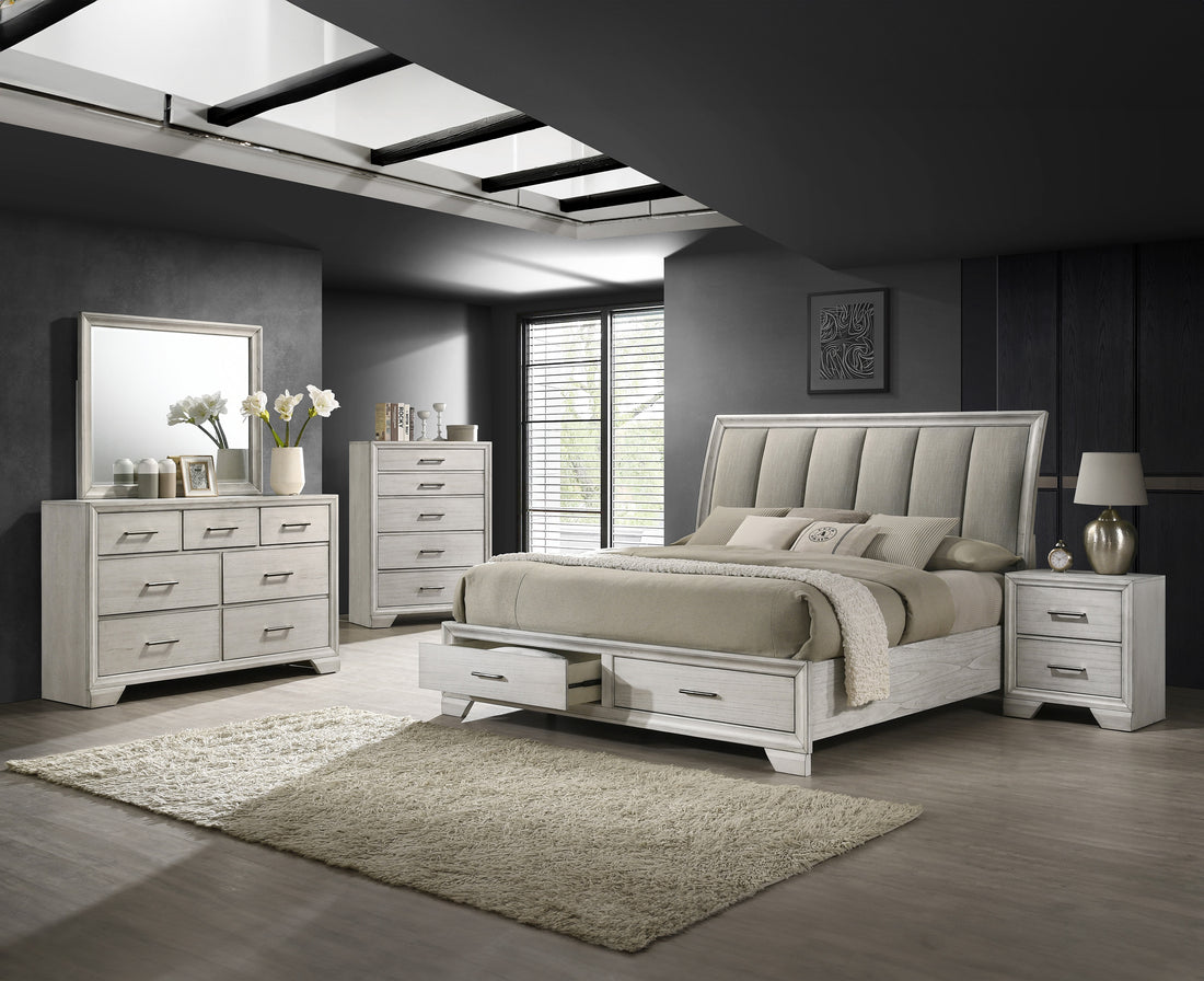 SETB6582 JAYMES WHITE MIST BEDROOM GROUP