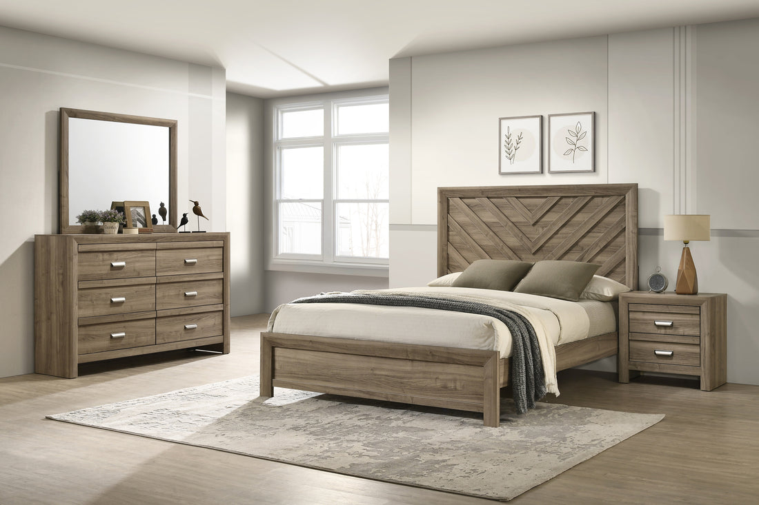 SETB9332 VALOR BEDROOM GROUP LIGHT BROWN