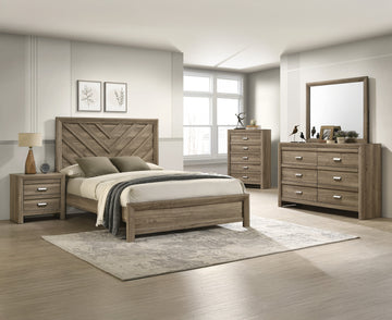 SETB9332 VALOR BEDROOM GROUP LIGHT BROWN