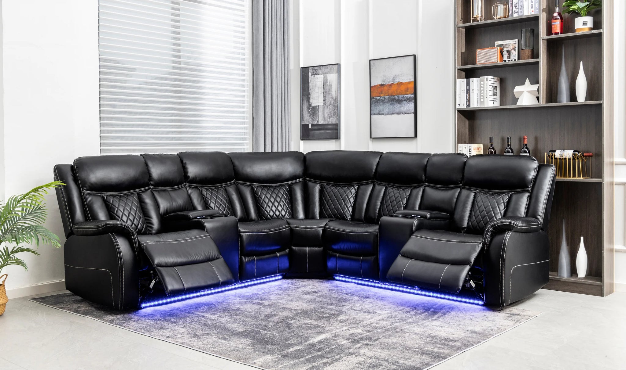 Sofá reclinable seccional Batman Black Power