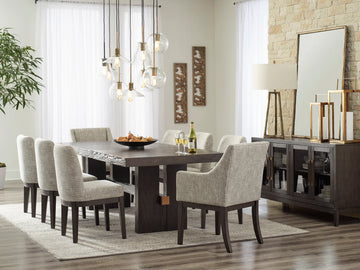 Juego de comedor extensible Burkhaus marrón oscuro