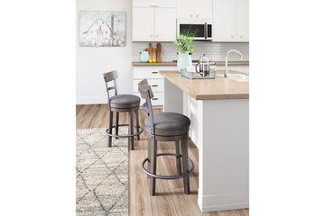 Taburete de bar Caitbrook Gray de altura de mostrador