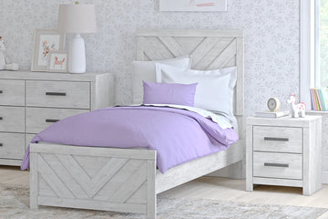 Cama individual con paneles encalados Cayboni