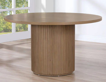 Mesa de comedor redonda Colvin de 52″, acabado caramelo