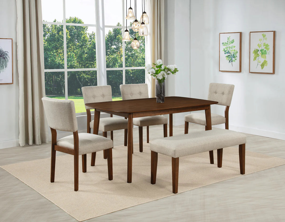 Banco de comedor Gregory beige/marrón