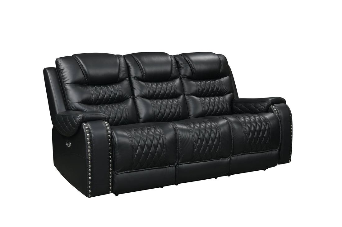 Harley Black Power Top Grain Leather Reclining Set