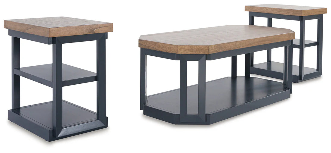 Mesa Landocken marrón/azul