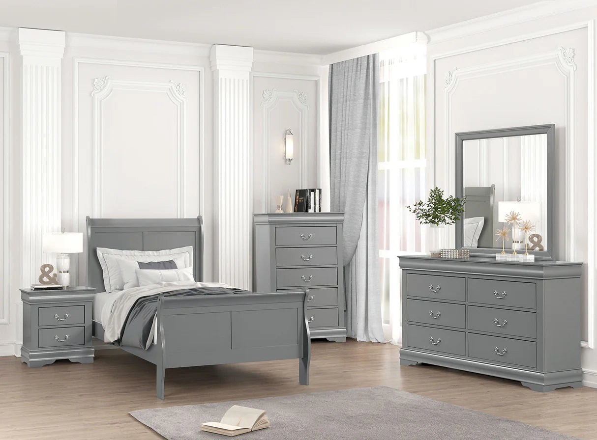 Cama individual Louis Philippe Gray