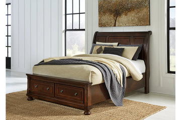 Cama estilo trineo Queen Porter Rustic Brown