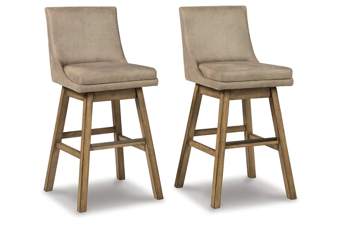Tallenger Beige Bar Height Barstool Set of 2