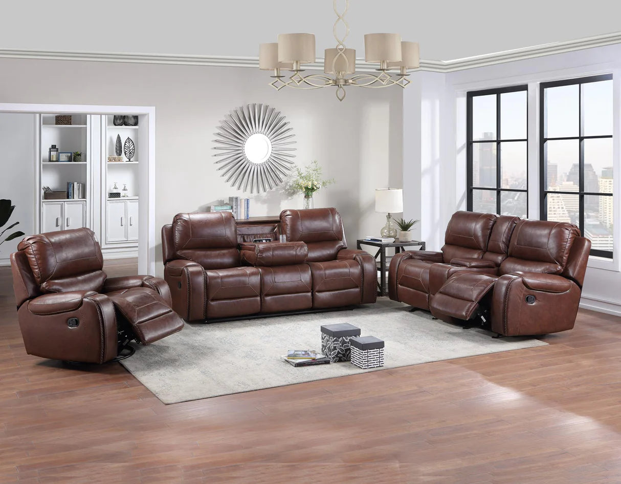 Conjunto de 3 piezas Keily con movimiento manual (sofá, loveseat y silla)