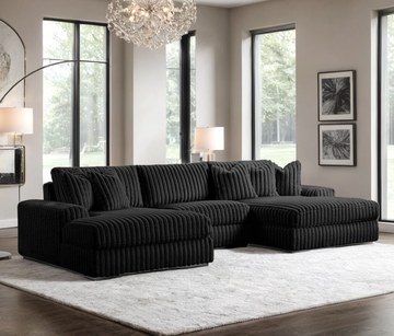 XL SUNDAY2 -black  3PC Sectional